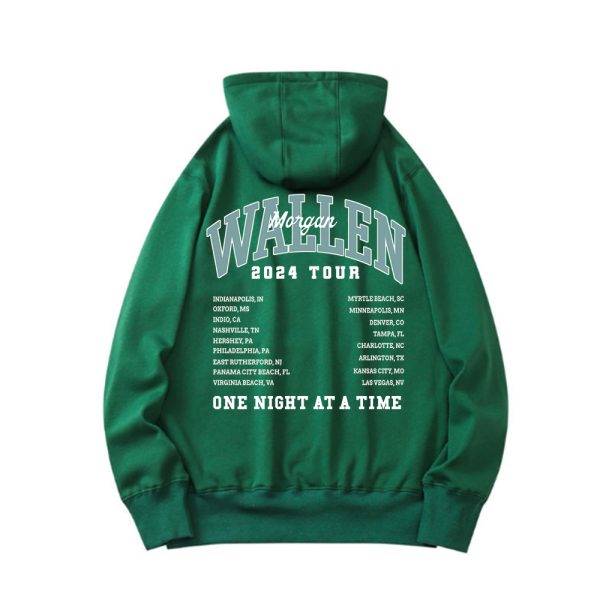 ONE NIGHT AT A TIME GREEN TOUR HOODIE - Image 2